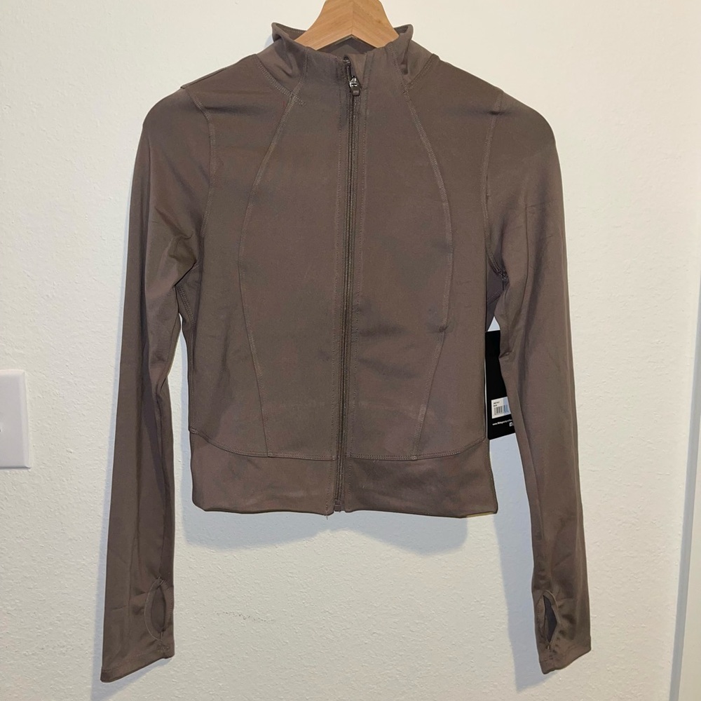 Mauve Cropped Workout Jacket